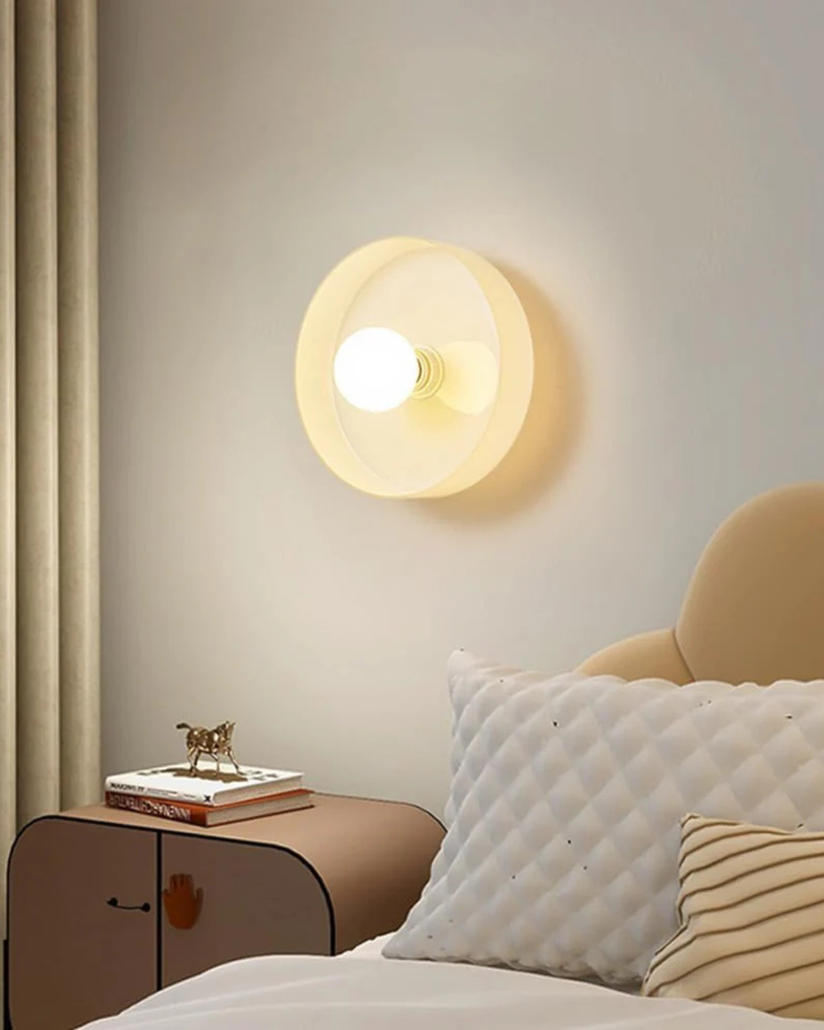 Flush Mount Ceiling Light with Glass Shade and Metal Frame for Living Room, Bedroom, Hallway – Round Overhead Fixture with Warm White Glow | Thomler