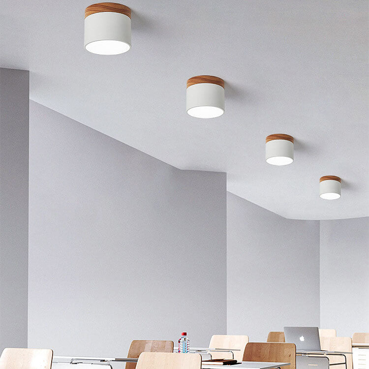 Compact Surface-Mount LED Light Fixture 4 in Round Multi-Color Adjustable Temperature for Entryways