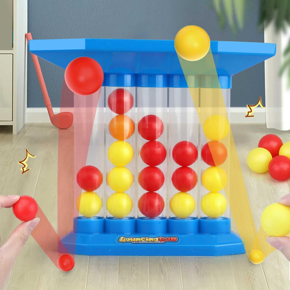 Desktop tafelspel voor kinderen en volwassenen - 4-op-een-rij strategische uitdaging met ballanceerder - Binnenshuis familie-activiteit voor 2 spelers | Thomler