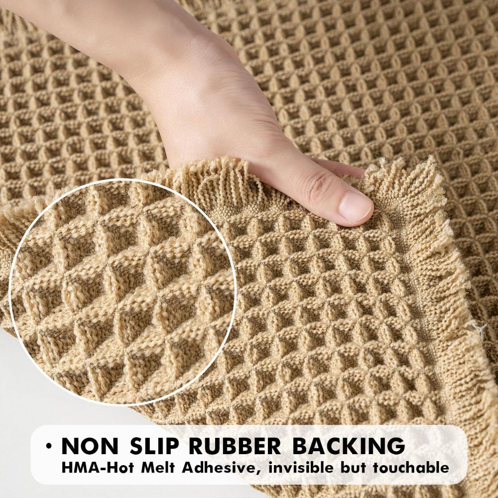 Wafelstructuur badkamermat sneldrogend slipvast beige douchekleed voor moderne woningen pluche comfort | Thomler