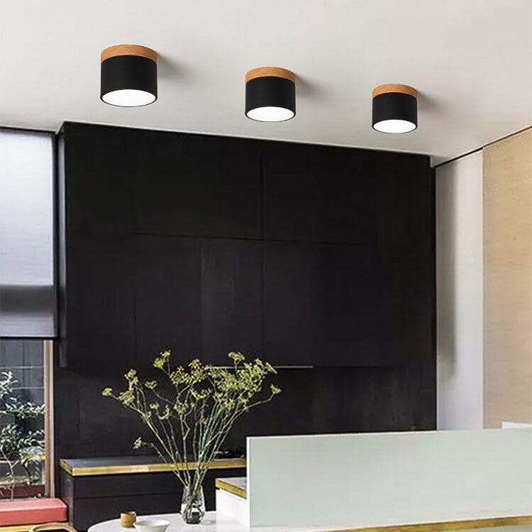 Compact Surface-Mount LED Light Fixture 4 in Round Multi-Color Adjustable Temperature for Entryways