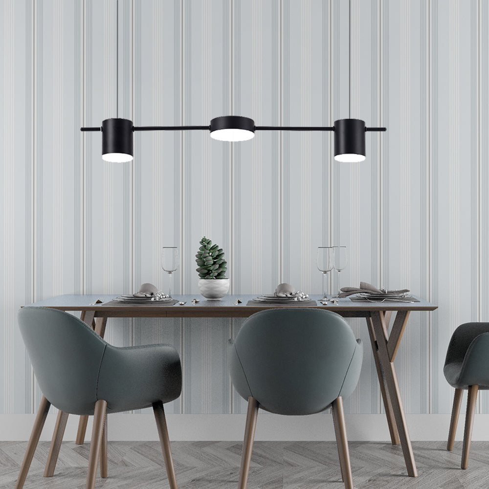 Lineare Deckenleuchte mit mehreren Lichtquellen und verstellbarer Abhängung – Aluminium-Spotlight-Schiene in matter und metallischer Zweifarben-Optik – LED-Arbeitsbeleuchtung für Kücheninseln | Thomler