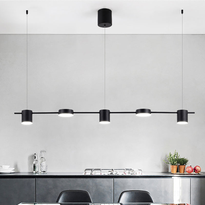 Lineare Deckenleuchte mit mehreren Lichtquellen und verstellbarer Abhängung – Aluminium-Spotlight-Schiene in matter und metallischer Zweifarben-Optik – LED-Arbeitsbeleuchtung für Kücheninseln | Thomler