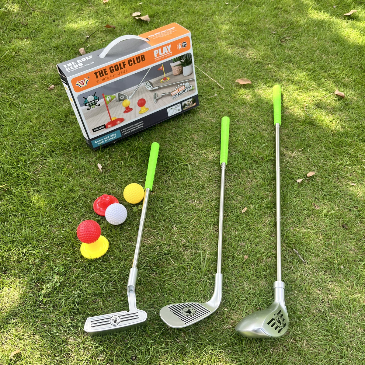 Golf-Trainingsset für Junioren mit höhenverstellbaren Schlägern für den Garten und das Wohnzimmer, Alter 3-8 Jahre | Thomler