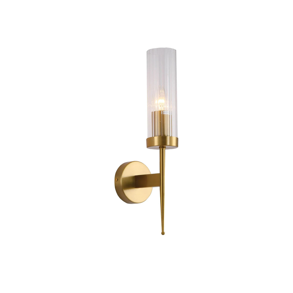 Textured Glass Wall Sconce with Steel Frame - Dimmable E27 Socket - 16 inch Height - Modern Art Deco Fixture for Hallways Bedrooms Living Sp | Thomler