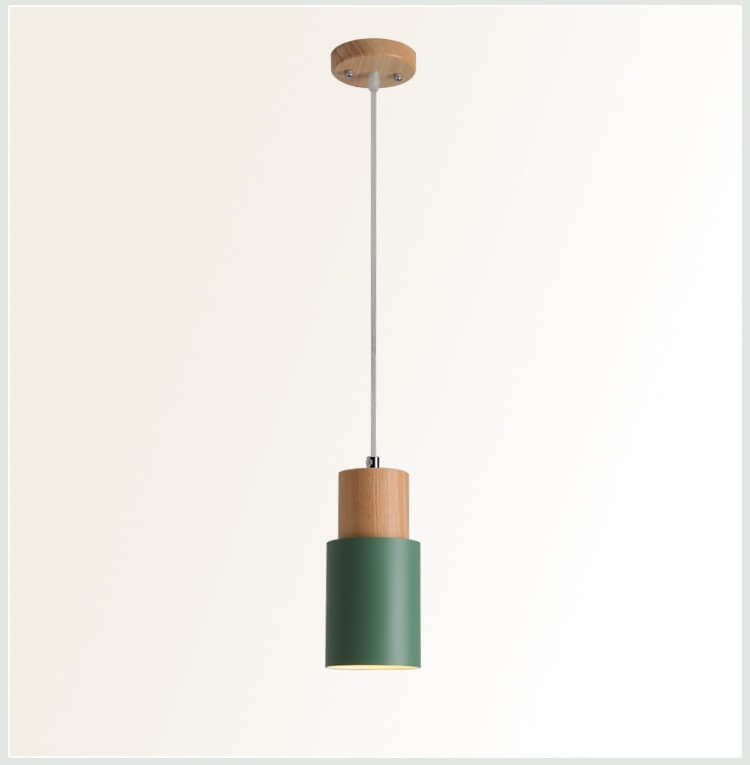 Hängende Holzzylinder-Leuchte mit verstellbarem Kabel für Kücheninsel, Esszimmer und Arbeitsplatzbeleuchtung, moderner skandinavischer Minimalismus | Thomler