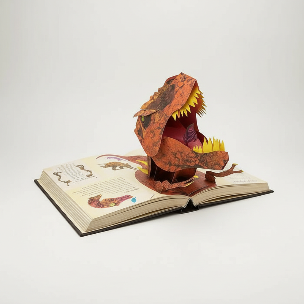 Interaktives 3D-Pop-up-Dinosaurier-Lexikon für Kinder | Lehrreiches prähistorisches Abenteuerbuch mit lebensechten Szenen | Thomler
