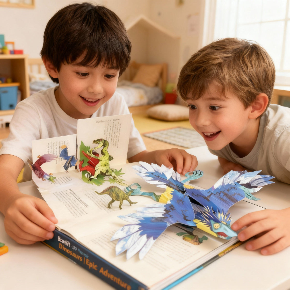 Interactieve 3D Pop-up Dinosaurus Encyclopedie voor Kinderen | Educatief Prehistorisch Avonturenboek met Levensechte Scènes | Thomler
