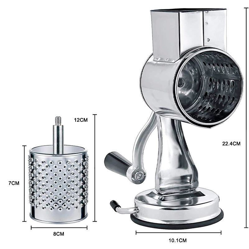 Multi-Functional Rotary Food Grater, Shredder and Slicer