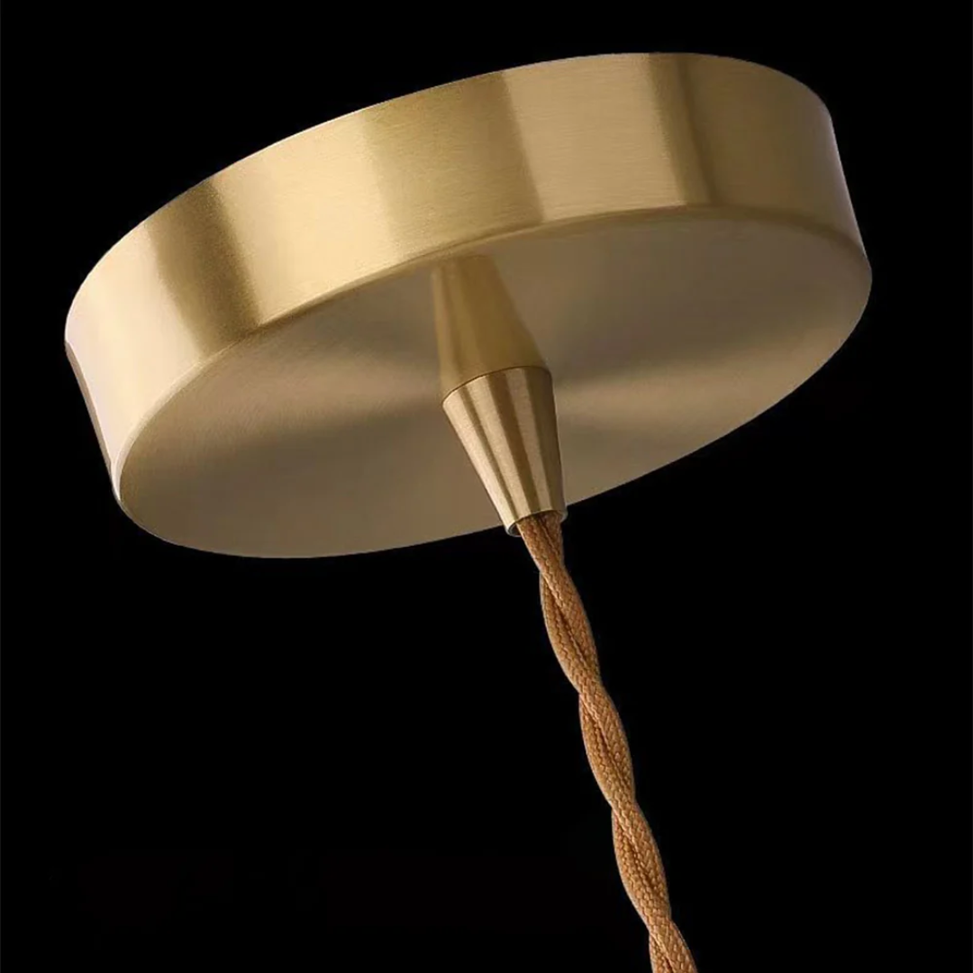 Adjustable Drop Ceiling Light with Cream Glass Shade and Gold Finish for Dining Room Kitchen Island Counter 47 in Cord E27 Socket Modern Far | Thomler