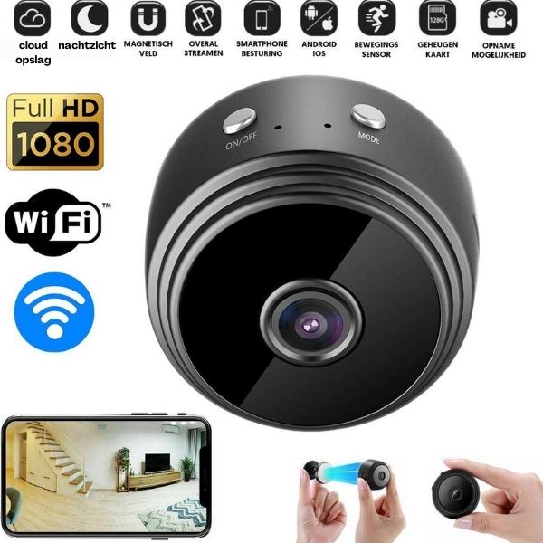 Compact WiFi Monitoring Camera 1080P HD 150° View Infrared Night Vision Rechargeable Indoor Surveillance Cam for Home Office Nursery Bedroom | Thomler