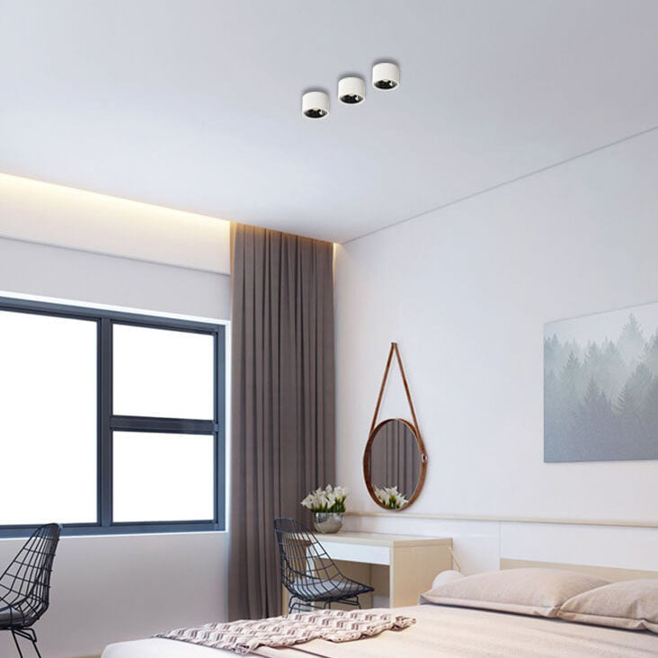 Low-Profile Aluminum LED Ceiling Fixture 3.7 Inch Round 12W Contemporary Overhead Lighting Hallway