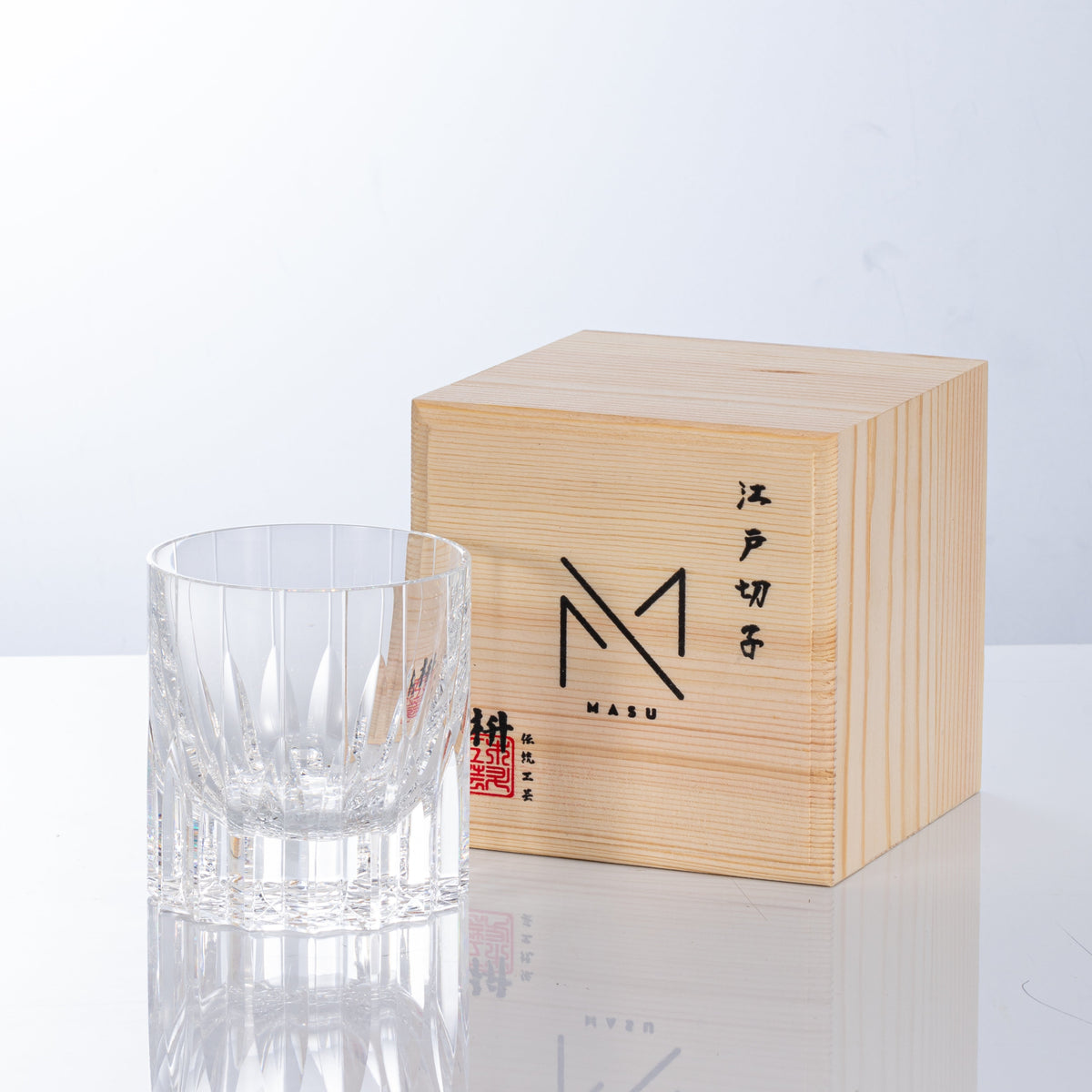 Vaso de whisky de cristal tallado a mano con facetas de diamante en caja de presentación para bourbon, escocés y cócteles | Thomler