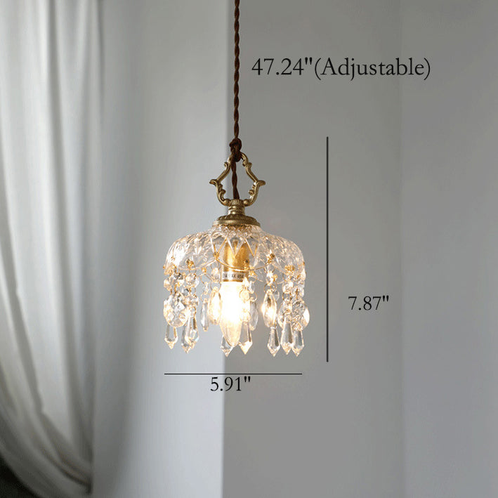 Hanging Ceiling Light Fixture with Adjustable Cord Glass Shade Gold Brass Frame E14 Socket Dining Room Kitchen Island Cafe Boutique Retail S | Thomler