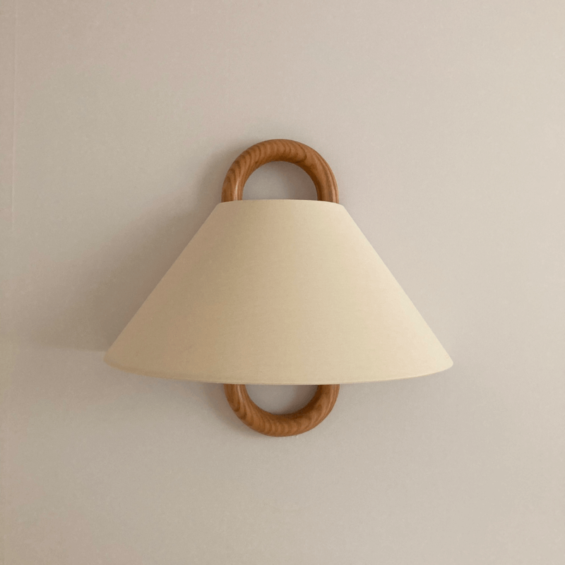 Sconce Light Fixture Wooden Frame Cloth Shade E12 Socket Flexible Install for Bedroom Living Room Hallway Apartment Home | Thomler