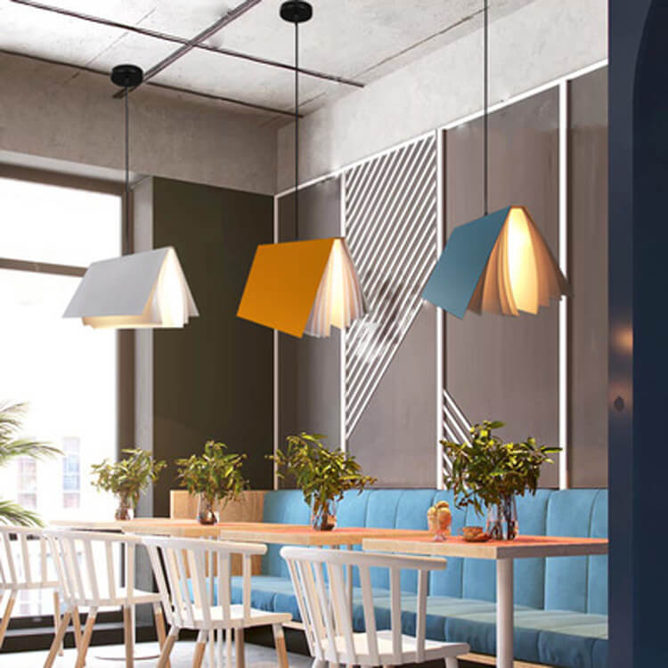 Hanging Ceiling Light Fixture with Adjustable Chain E26 Base Modern Iron PVC Shade for Bedroom Living Room Dining Room Kitchen | Thomler