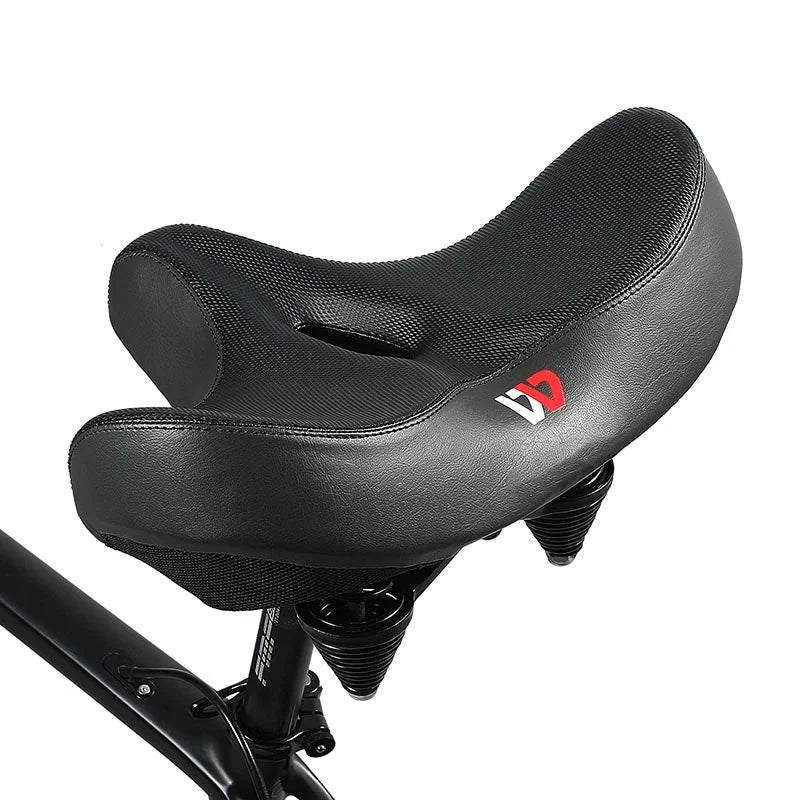 Breed, gewatteerd fietszadel met ergonomische uitsparing voor comfort tijdens lange ritten | Perfect voor cruiser-, mountain- en racefietsen