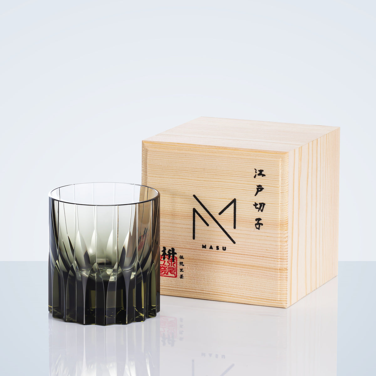 Vaso de whisky de cristal tallado a mano con facetas de diamante en caja de presentación para bourbon, escocés y cócteles | Thomler