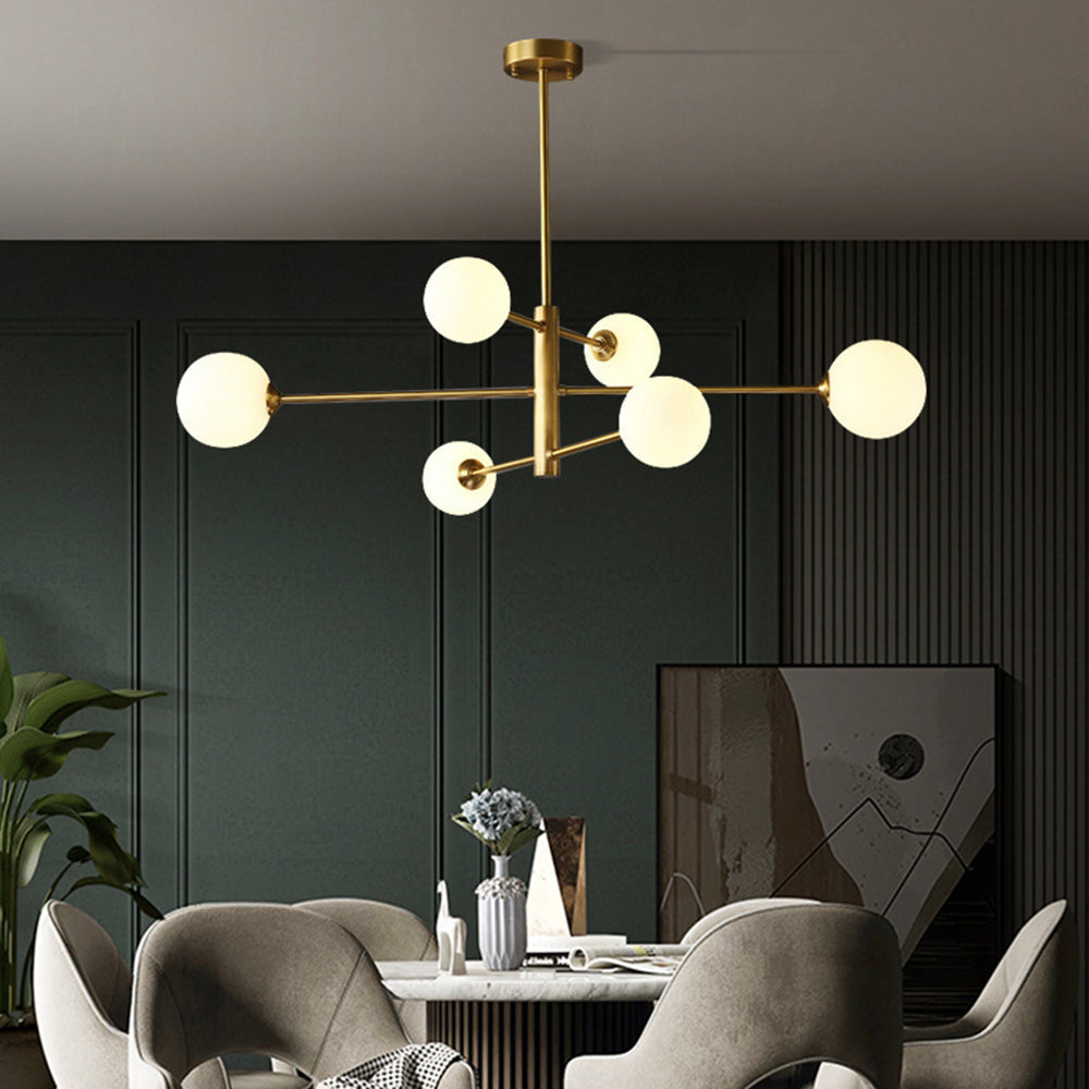 Multi-Globe Hanging Fixture with Adjustable Height for Dining Room & Living Room – Metal Frame with Glass Orbs – G9 LED Bulbs Included – 24 | Thomler