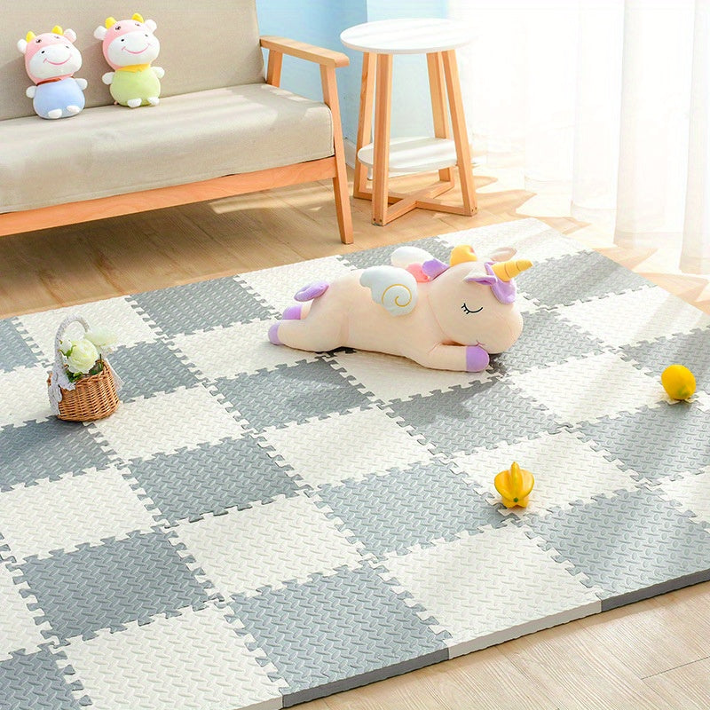 Alfombrillas de espuma encajables para niños y bebés – Suelo acolchado seguro para cuartos de juegos, guarderías y áreas de gateo en interiores, puzle antideslizante | Thomler