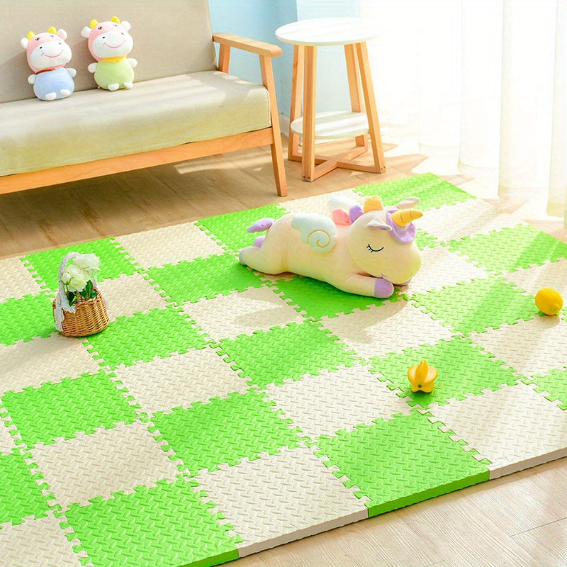 Alfombrillas de espuma encajables para niños y bebés – Suelo acolchado seguro para cuartos de juegos, guarderías y áreas de gateo en interiores, puzle antideslizante | Thomler