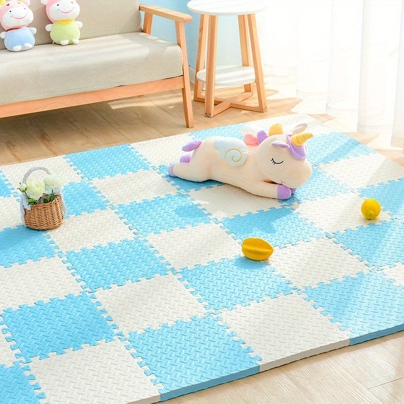 Alfombrillas de espuma encajables para niños y bebés – Suelo acolchado seguro para cuartos de juegos, guarderías y áreas de gateo en interiores, puzle antideslizante | Thomler