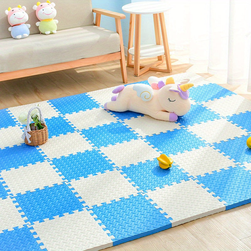 Alfombrillas de espuma encajables para niños y bebés – Suelo acolchado seguro para cuartos de juegos, guarderías y áreas de gateo en interiores, puzle antideslizante | Thomler