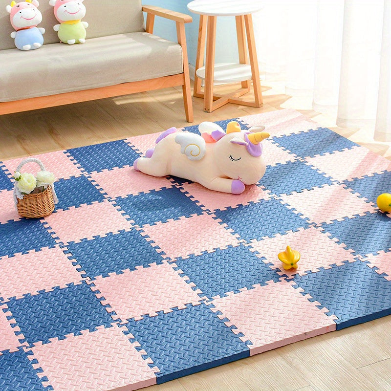 Alfombrillas de espuma encajables para niños y bebés – Suelo acolchado seguro para cuartos de juegos, guarderías y áreas de gateo en interiores, puzle antideslizante | Thomler