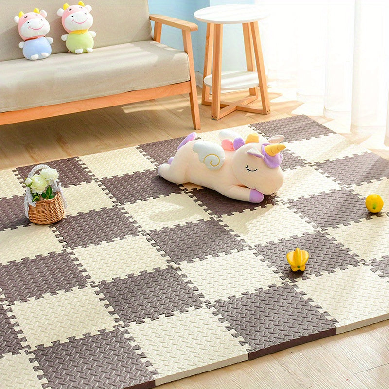 Alfombrillas de espuma encajables para niños y bebés – Suelo acolchado seguro para cuartos de juegos, guarderías y áreas de gateo en interiores, puzle antideslizante | Thomler