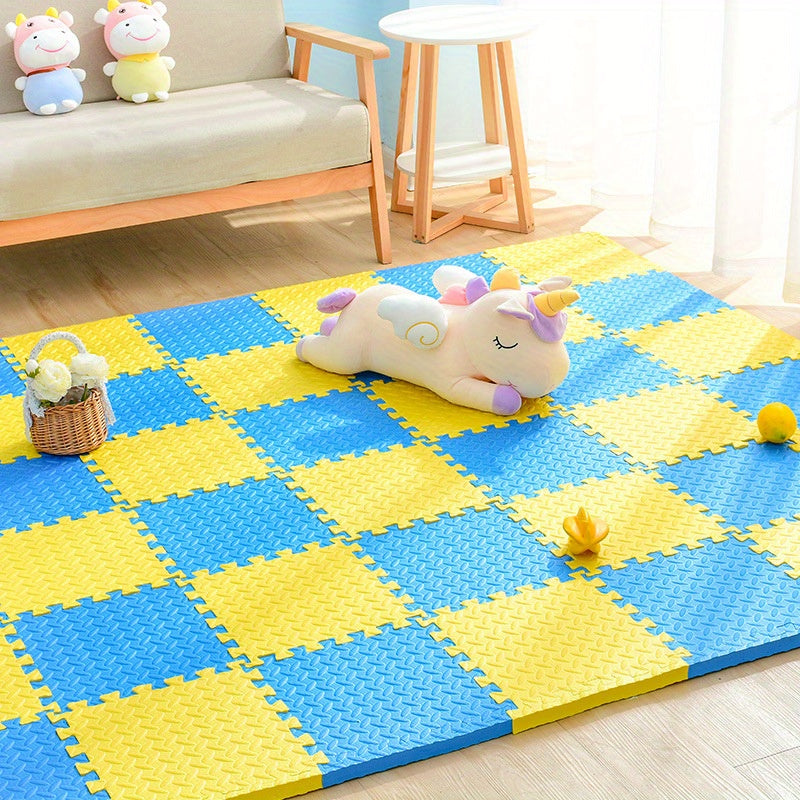 Alfombrillas de espuma encajables para niños y bebés – Suelo acolchado seguro para cuartos de juegos, guarderías y áreas de gateo en interiores, puzle antideslizante | Thomler