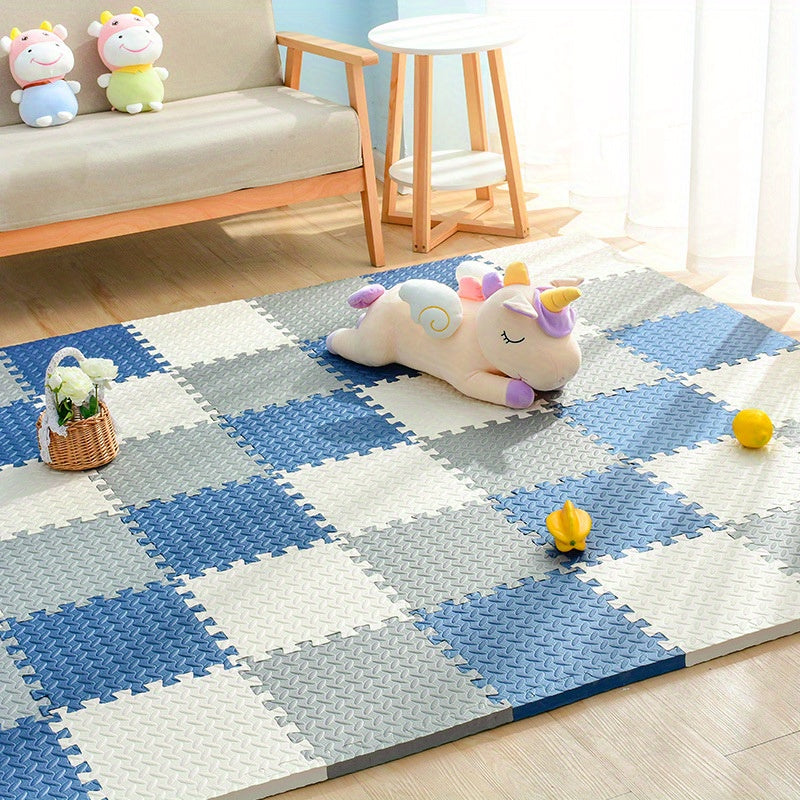 Alfombrillas de espuma encajables para niños y bebés – Suelo acolchado seguro para cuartos de juegos, guarderías y áreas de gateo en interiores, puzle antideslizante | Thomler