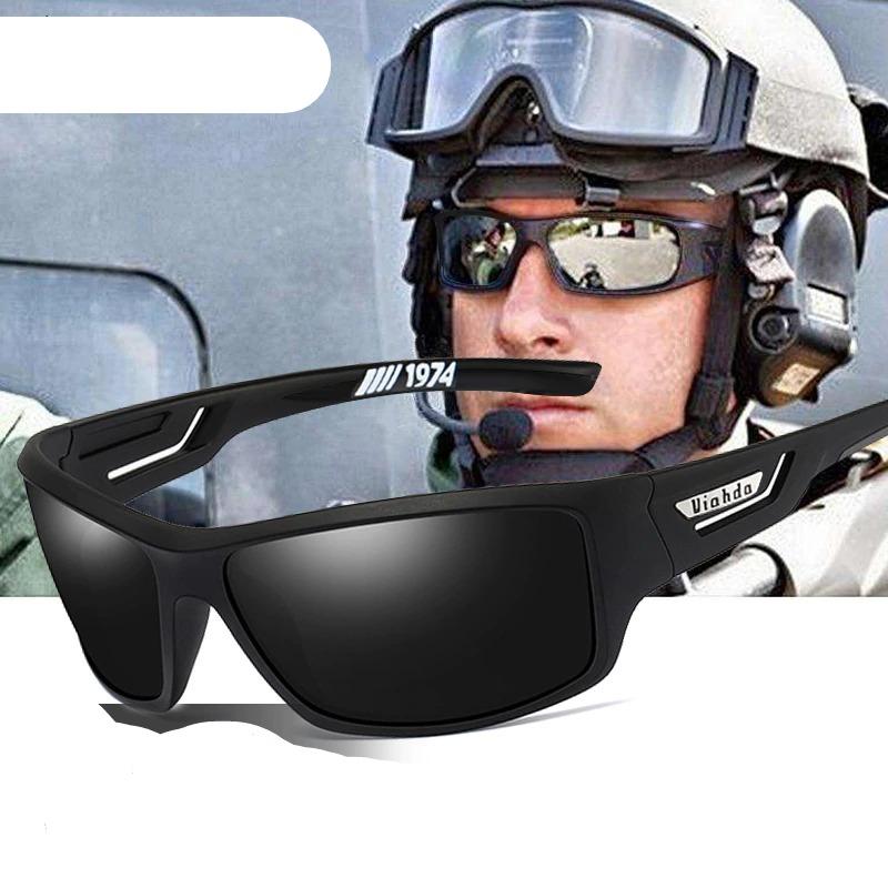 Tactische Aviator-zonnebril, UV 400-bescherming, gepolariseerde sportbril voor vissen en buitenactiviteiten