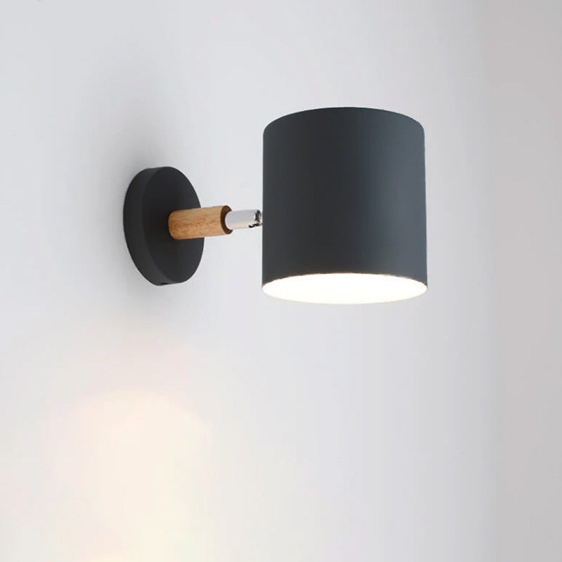 Schwenkbare Wandleuchte E27 Fassung 5 aus Metall & Holz Rosa Nachttischlampe für Schlafzimmer Leseecke Arbeitsbeleuchtung Modern Minimalistisch Flur | Thomler