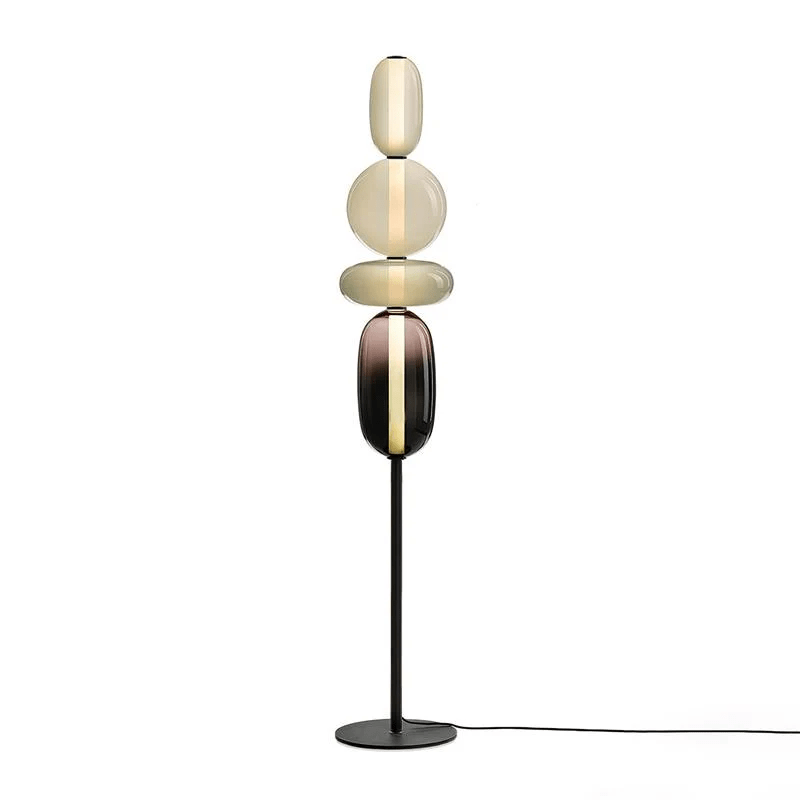 Lámpara de pie alta con temperatura de color ajustable, pantalla de metal y vidrio, iluminación decorativa moderna para dormitorio, sala de estar, rincón de lectura 130 cm | Thomler