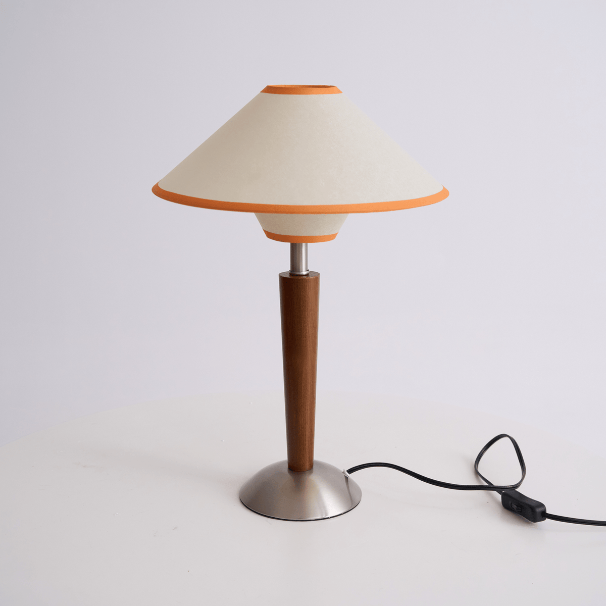 Fabric Shade Table Lamp 17 in for Nightstand & Side Table - Wood Base with E26 Socket for Bedroom Living Room Office Desk Reading Light Mini | Thomler