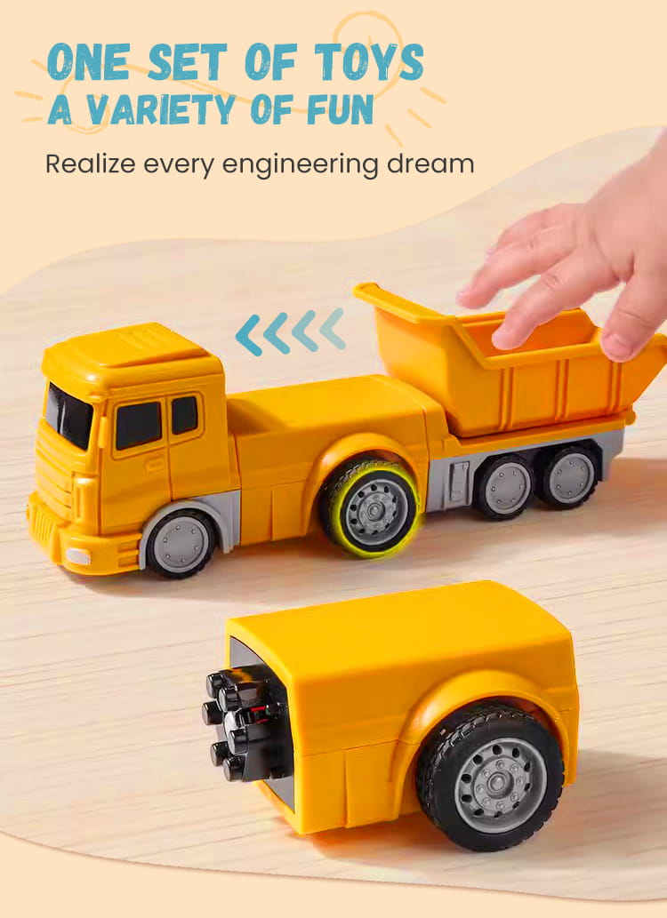 Magnetic Construction Vehicle Building Set for Kids – Transformable Toy Trucks with Snap-Together Magnets for Creative Play & STEM Learning | Thomler