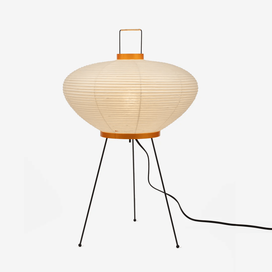 Lámpara de acento con pantalla de papel hecha a mano, 10 pulgadas de ancho, luz nocturna LED de brillo cálido para dormitorio, oficina, escritorio, rincón de lectura, estilo minimalista japonés