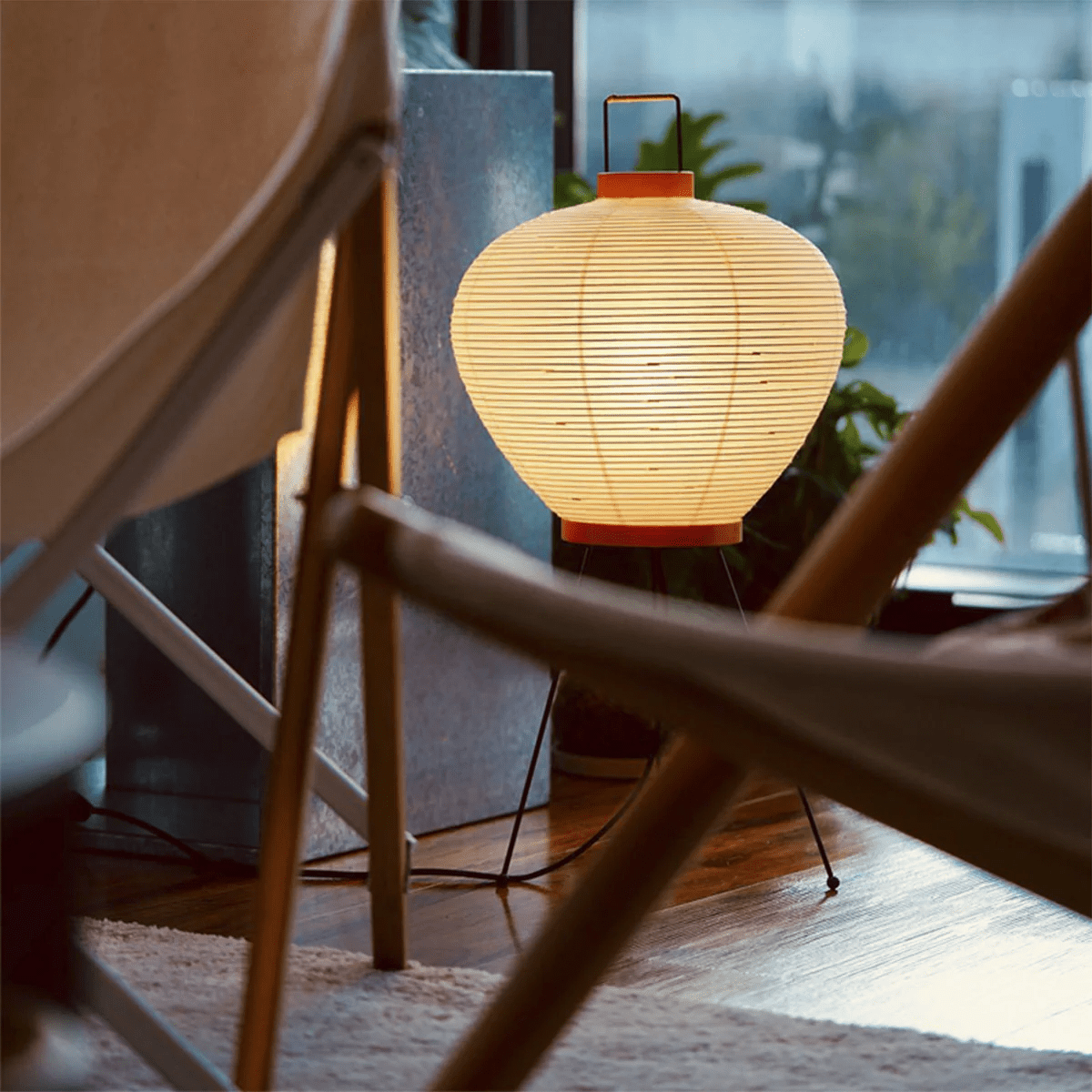 Lámpara de acento con pantalla de papel hecha a mano, 10 pulgadas de ancho, luz nocturna LED de brillo cálido para dormitorio, oficina, escritorio, rincón de lectura, estilo minimalista japonés