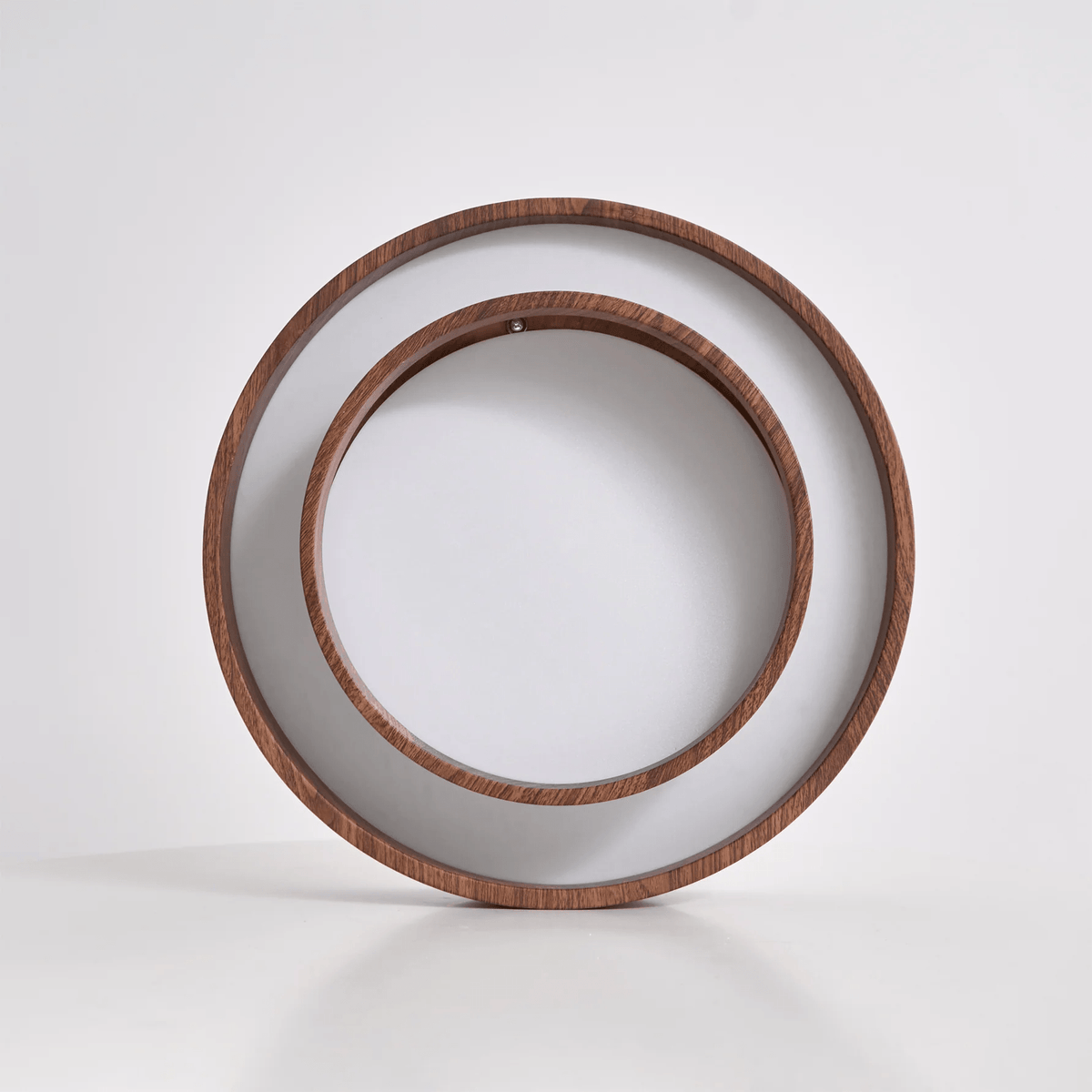 Flush Mount LED Light Fixture Walnut Finish for Bedroom Living Room Dining Area Low Profile Ambient Overhead Lighting Minimalist Contemporar | Thomler
