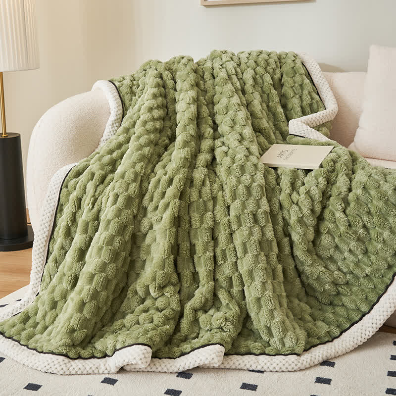 Reversible Plush Throw Blanket - Ultra Soft Coral Fleece - Queen & Full Size - Lightweight Polyester - Cozy Cover for Couch Sofa Bed