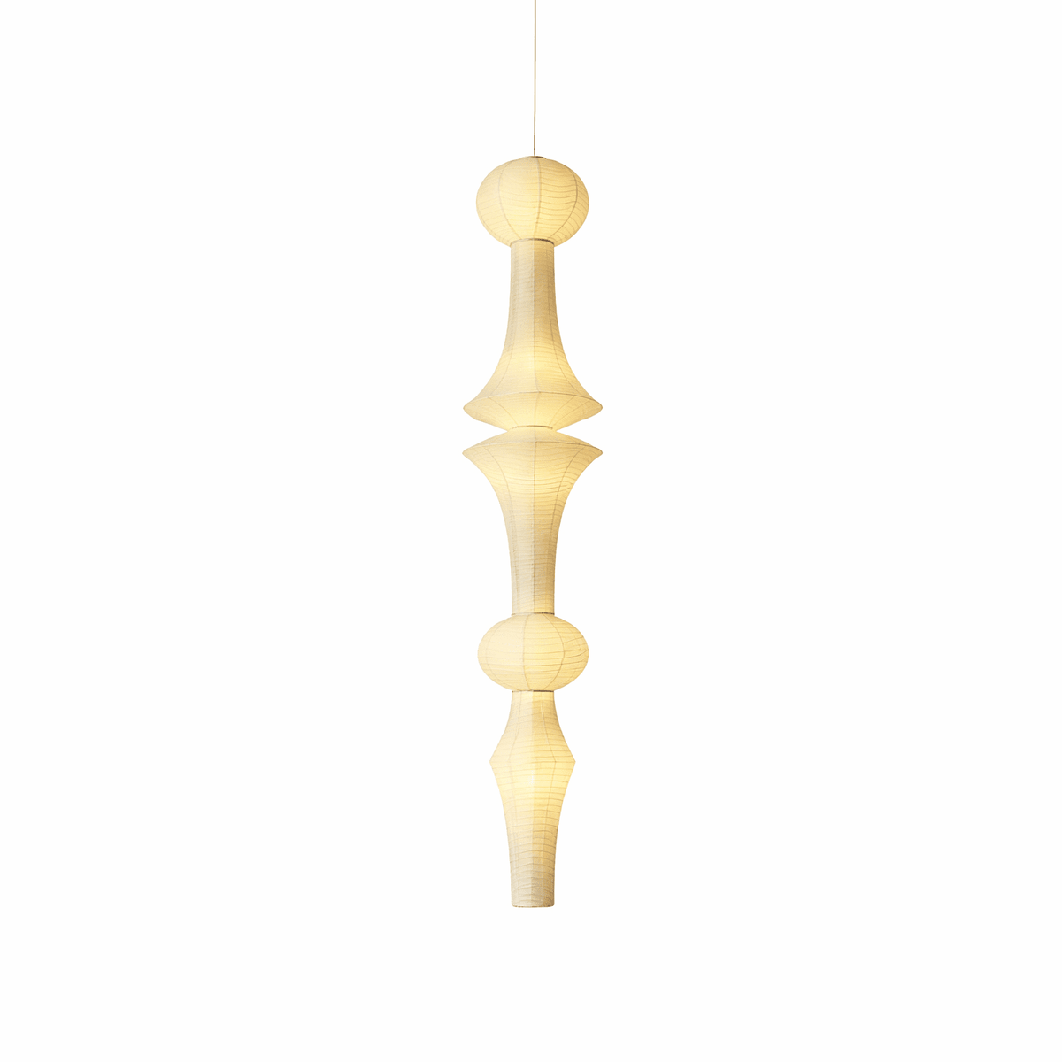 Lámpara de techo artesanal de papel con pantalla cilíndrica blanca, luminaria colgante con casquillo E26/E27 para dormitorio, sala de estar y comedor, luz ambiental moderna | Thomler