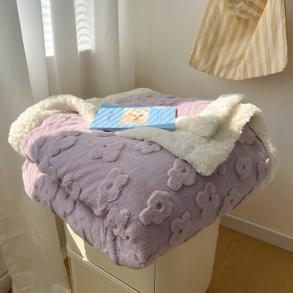 Sherpa Fleece Throw Blanket – Soft Warm Blanket for Couch, Bed & Travel
