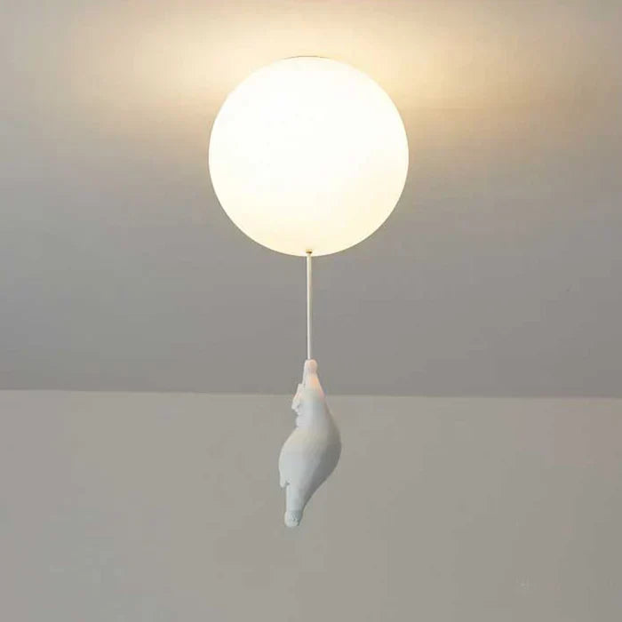Kinder-Deckenleuchte Kinderzimmer Bär Ballon Pendelleuchte LED-Lampe Schlafzimmer Spielzimmer Deko Warmweißes Licht Tiermotiv Hängeleuchte