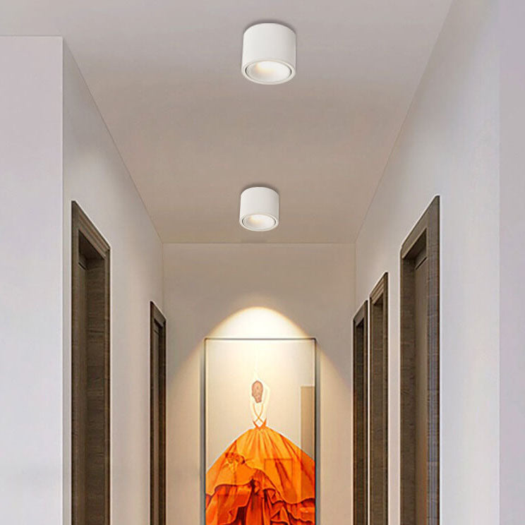Low-Profile Aluminum LED Ceiling Fixture 3.7 Inch Round 12W Contemporary Overhead Lighting Hallway