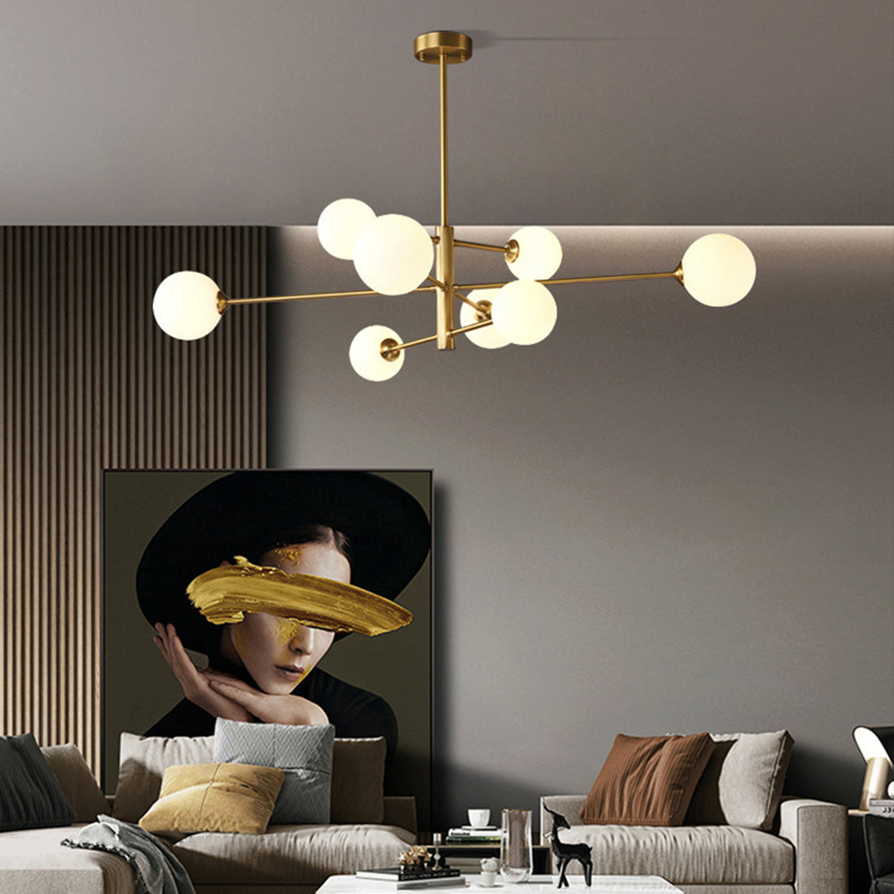 Multi-Globe Hanging Fixture with Adjustable Height for Dining Room & Living Room – Metal Frame with Glass Orbs – G9 LED Bulbs Included – 24 | Thomler