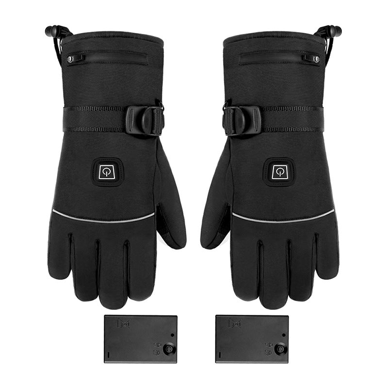 Waterproof Battery-Powered Heated Gloves with Touchscreen Fingertips for Skiing & Motorcycling
