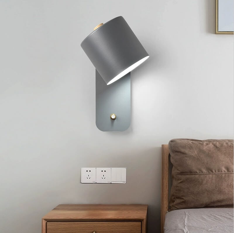 Metal Sconce Fixture Gray Hardwired LED Compatible 10-Inch for Bedroom Living Room Hallway Reading Nook Modern Interior Lighting | Thomler