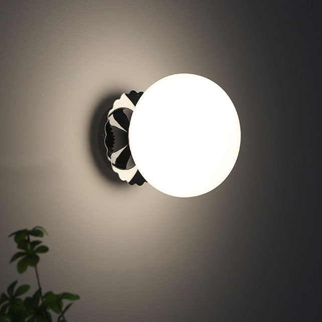 Metal & Glass Sconce Fixture 7 in Pink Beige White E26 Socket for Bedroom Office Hallway Ambient Task Lighting | Thomler
