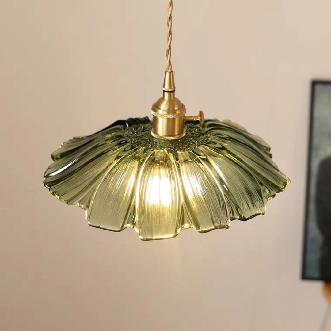 Hängeleuchte aus geriffeltem Glas, 11-Zoll-Schirm, Burgunderrot, verstellbares Kabel, E27-Fassung für Kücheninsel, Essbereich, Flur, über Tisch und Theke | Thomler