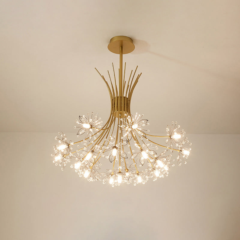 Multi-Arm Crystal Hanging Light Fixture 13-Bulb 20.5 Inch Diameter Sparkling Glass for Dining Room Living Room Entryway Bedroom Modern Adjus